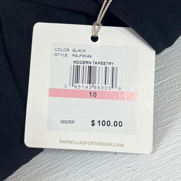 Rafaella Moto Jacket Womens Size 10 Black New Faux Leather Modern Tapestry - Picture 9 of 10